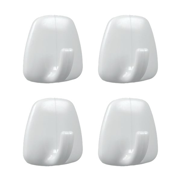 Set di ganci senza foratura bianchi in plastica 4 pz – Metaltex-image-1