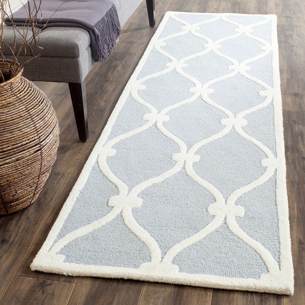 Tappeto Hugo in lana blu chiaro, 152 x 91 cm - Safavieh-image-1