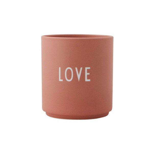 Tazza in porcellana rosa e beige 300 ml Love - Design Letters