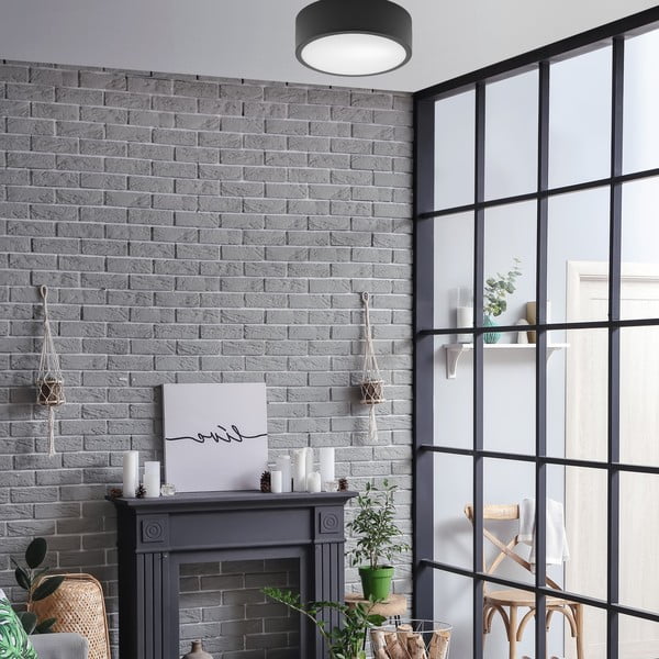 Lampada da soffitto nera con paralume in vetro Dante - LAMKUR-image-2