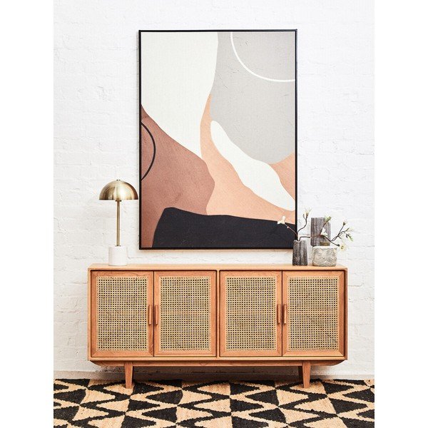 Credenza di colore naturale in rovere massiccio Lyon – Premier Housewares-image-1