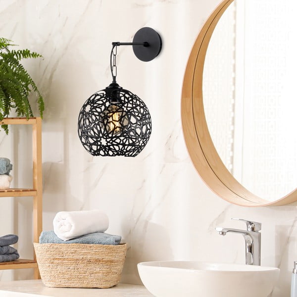 Lampada da parete nera ø 25 cm Fellini - Opviq lights-image-1