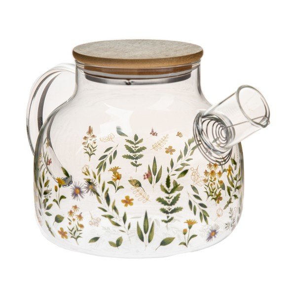 Teiera verde in vetro 1 l Wildflowers – Dakls