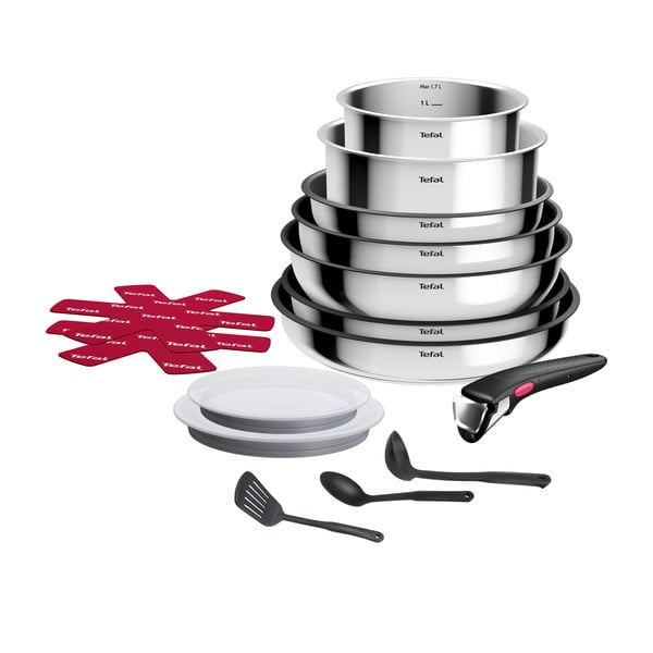 Set di pentole in alluminio 15 pezzi INGENIO Cook Eat L881SF04 - Tefal