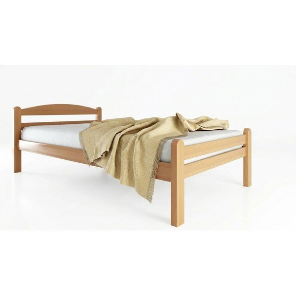 Letto singolo di colore naturale in faggio massiccio con rete inclusa 90x200 cm Bellariva – B.E.S.