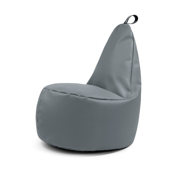 Puof a sacco grigio con rivestimento in finta pelle Lull XL – So Soft?