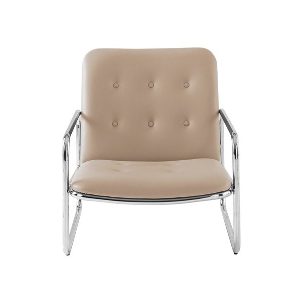 Poltrona beige con rivestimento in finta pelle Almelo – Jotex-image-2