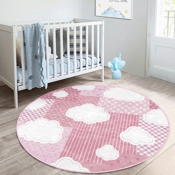 Tappeto rosa per bambini ø 100 cm Comfort - Mila Home-image-2