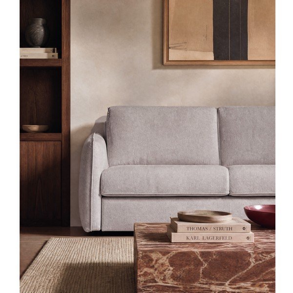 Divano beige per il riposo quotidiano/allungabile con rivestimento in ciniglia 189 cm Storm – Scandic-image-3