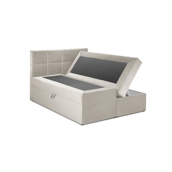 Letto boxspring beige con contenitore 160x200 cm Mimicry - Mazzini Beds-image-4