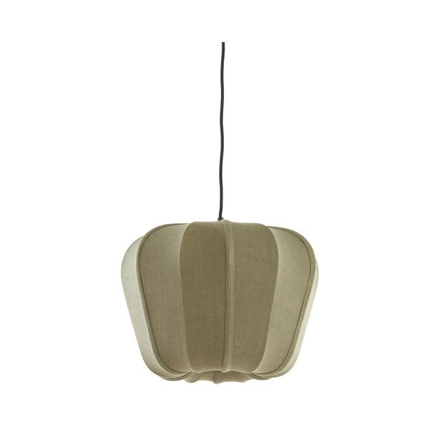 Lampadario verde con paralume in tessuto Zubedo – Light & Living