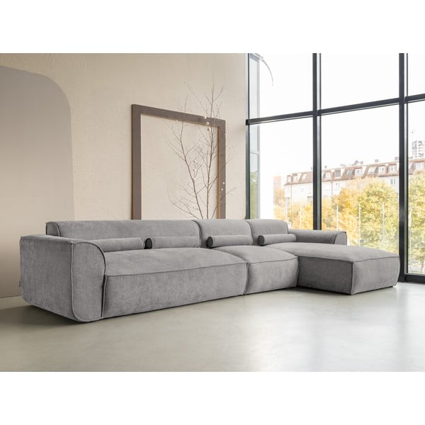 Divano angolare componibile in grigio chiaro (con penisola a destra) Flex Felix – Miuform-image-3