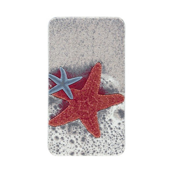 Tappeto da bagno rosso a fantasia Coriandoli Starfish, 80 x 140 cm - Foutastic-image-1