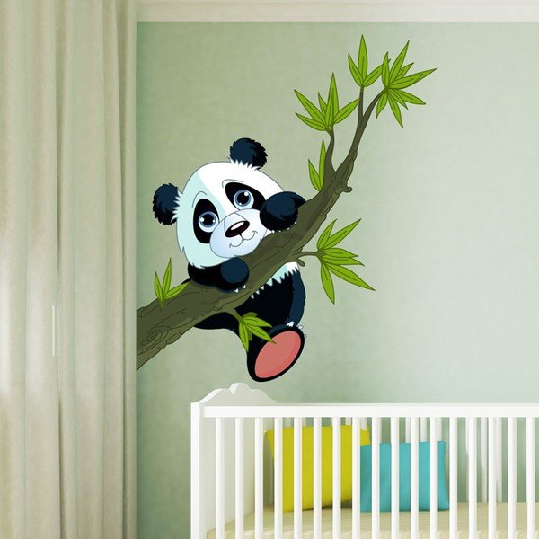 Adesivo murale per bambini Panda sui rami - Ambiance-image-2