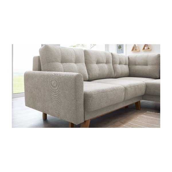 Divano letto beige Balio, angolo destro, 244 cm - Bobochic Paris-image-4