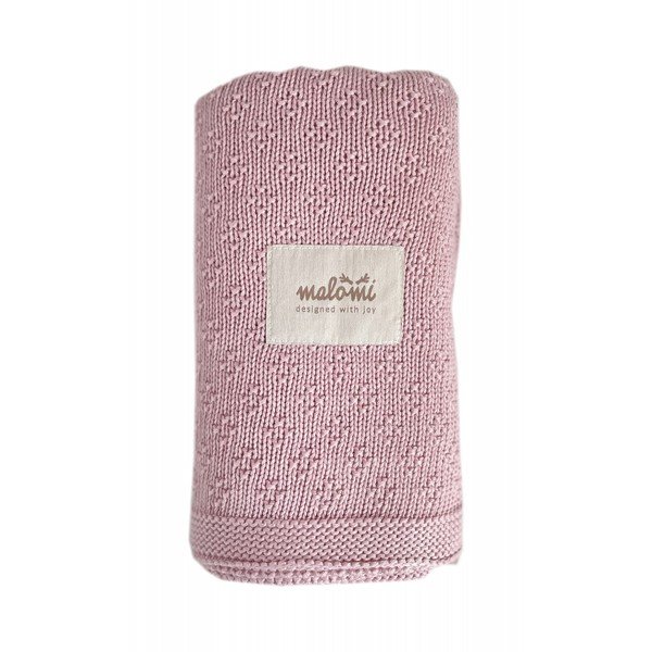 Coperta per neonati in bambù rosa 80x100 cm - Malomi Kids-image-1