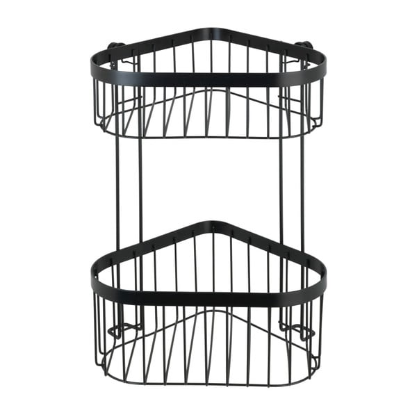 Cestino angolare nero a due livelli montato a parete Classic Plus - Wenko-image-3