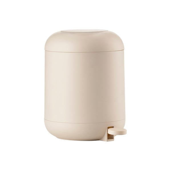 Cestino per la spazzatura beige in plastica con pedale 4 l Sensu – Zone