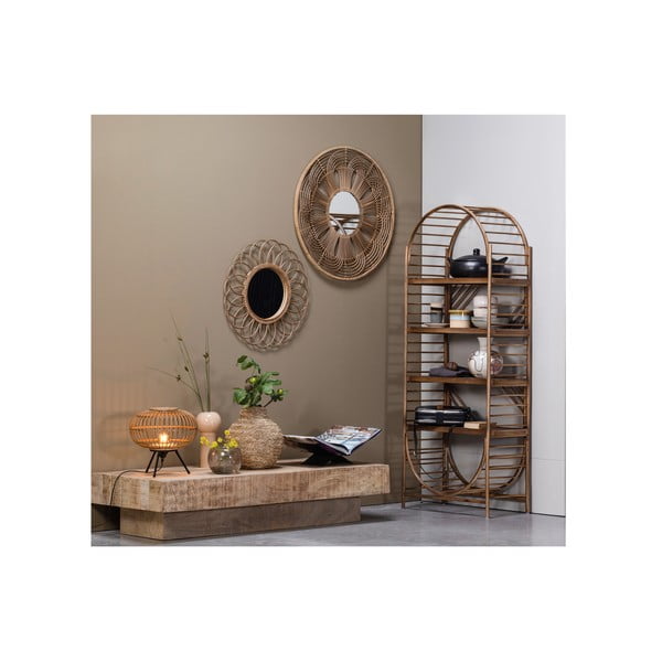 Specchio da parete con telaio in bambù ø 76 cm Obi – WOOOD-image-2