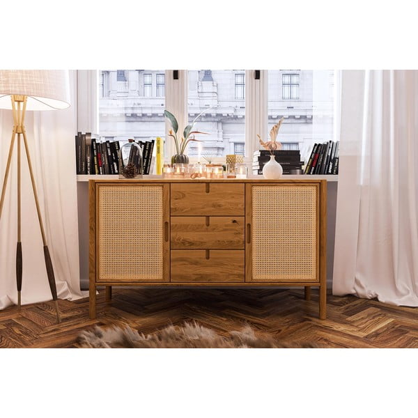 Cassettiera bassa in rovere 142x84 cm Pola - The Beds-image-1