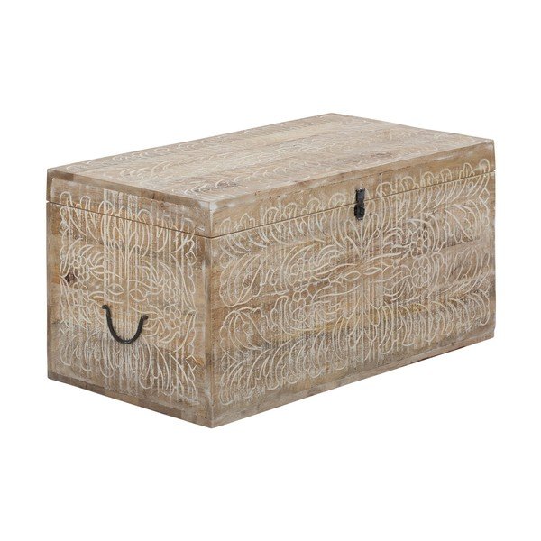 Cassapanca in legno di mango colore naturale 45x50 cm Malati - Støraa-image-2