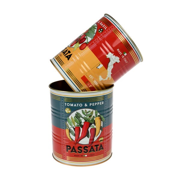 Scatole in set decorative in stagno 2 pz ø 11x13 cm Passata – Rex London