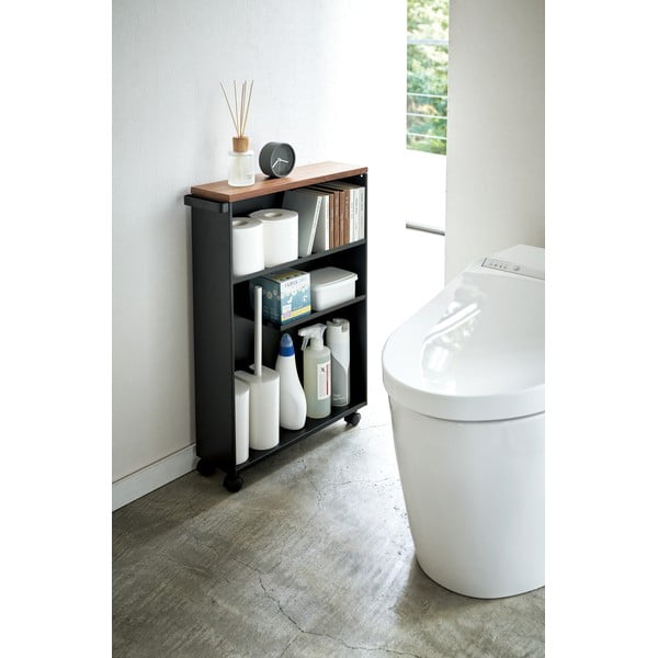 Mobile da bagno nero in metallo 47,5x81 cm Tower - YAMAZAKI-image-1