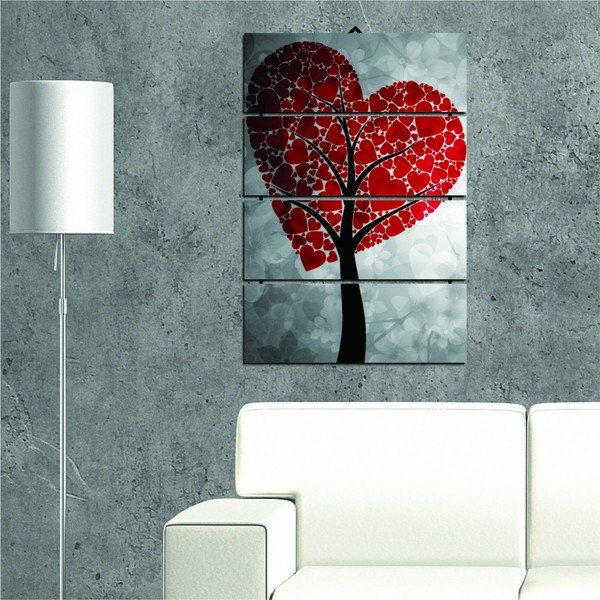 Quadro a più parti Albero del cuore, 34 x 55 cm - Allure