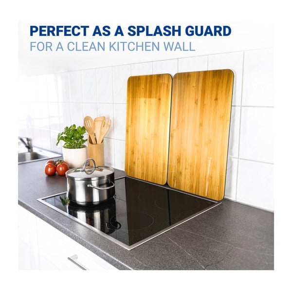 Coprifuoco in vetro temperato in set da 2 52x30 cm Wooden - Maximex-image-3