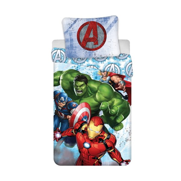 Biancheria da letto in cotone per bambini Heroes, 140 x 200 cm Avengers - Jerry Fabrics