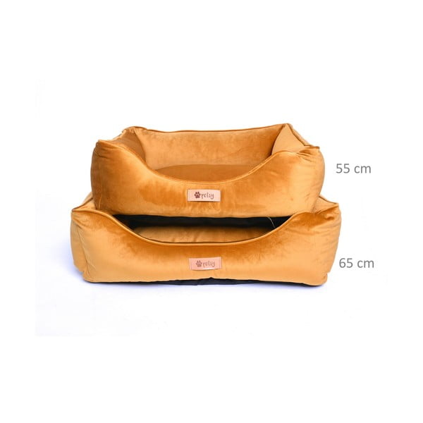 Letto in velluto color oro 65x50 cm Royal - Petsy-image-1