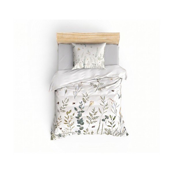 Set copripiumino e federa bianco per letto singolo 200x140 cm Gardenia – Mijolnir