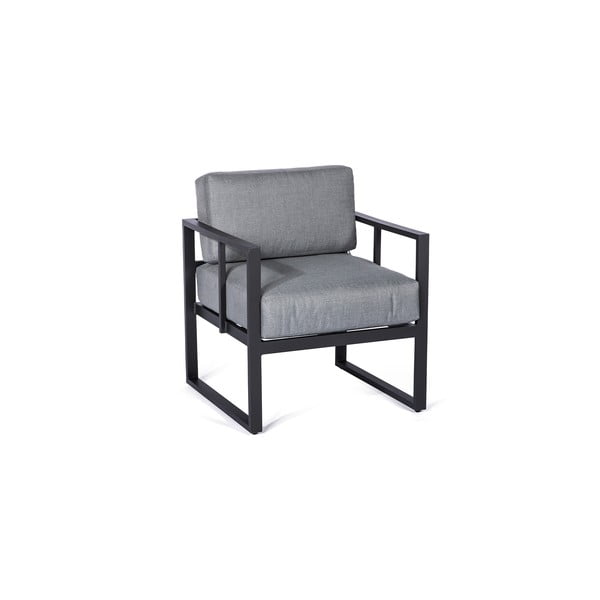 Set di poltrone da giardino Bellisima grigio grafite e tavolo Loris nero, ø 35 cm - Bonami Selection-image-1