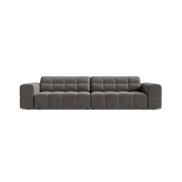 Divano grigio con rivestimento in velluto 252 cm Chicago – Cosmopolitan Design