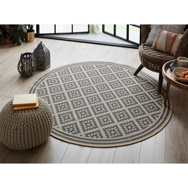 Tappeto rotondo per esterni grigio/beige ø 160 cm Moretti - Flair Rugs-image-2