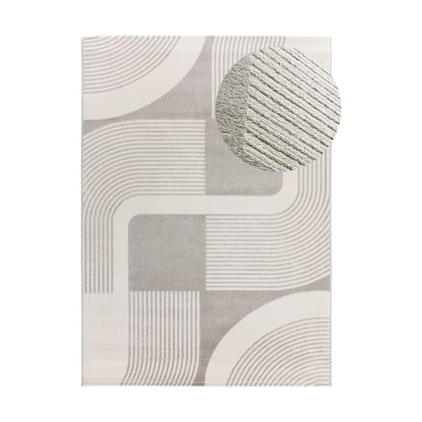 Tappeto grigio chiaro/avorio 80x150 cm Flora – Universal