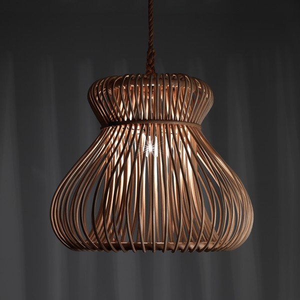 Lampada a sospensione in colore naturale con paralume in rattan ø 60 cm Tinggi - Tomasucci-image-1