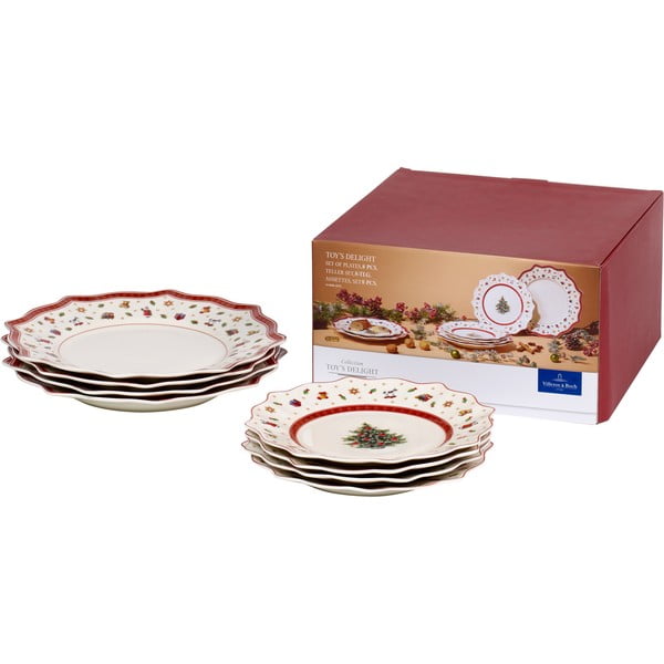 Set di 8 pezzi in porcellana rossa e bianca con motivo natalizio Villeroy & Boch - Villeroy&Boch