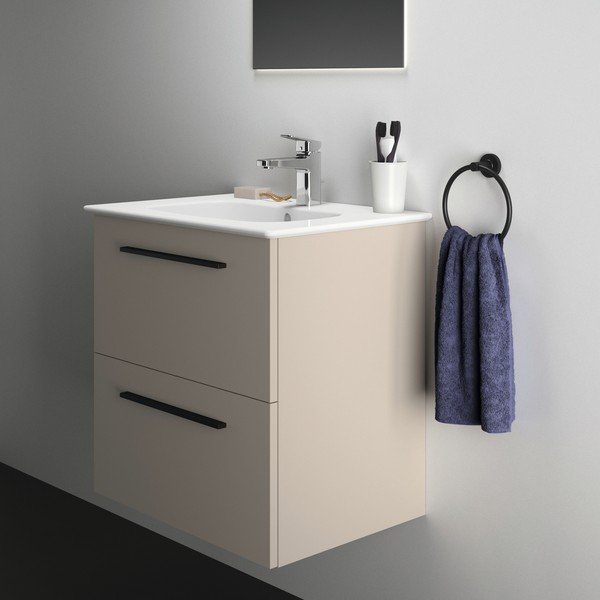 Mobile da lavabo beige a sospensione 60x63 cm i.Life A - Ideal Standard-image-3