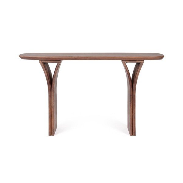 Tavolo consolle colore naturale scuro in mango massiccio 40x137 cm Dalton – Bizzotto-image-2