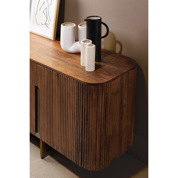 Credenza dorata/di colore naturale in mango massiccio 160x75x40 cm Vilas – Bizzotto-image-3