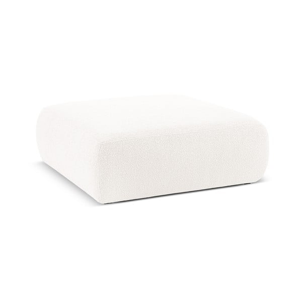 Sgabello in tessuto bouclé bianco Molino - Micadoni Home-image-1