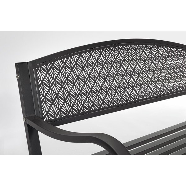 Panca da giardino color antracite in metallo Lizette – Bizzotto-image-3