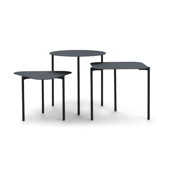 Set di 3 tavolini tondi in metallo 46,5x46,5 cm Do-Re-Mi - Spinder Design