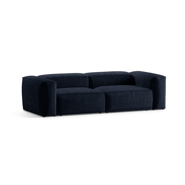 Divano blu scuro con rivestimento in velluto a coste 264 cm Bergamo – Cosmopolitan Design-image-2
