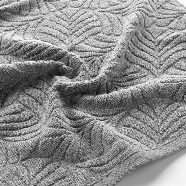 Asciugamano grigio in spugna di cotone 70x130 cm Madeira - douceur d'intérieur-image-2