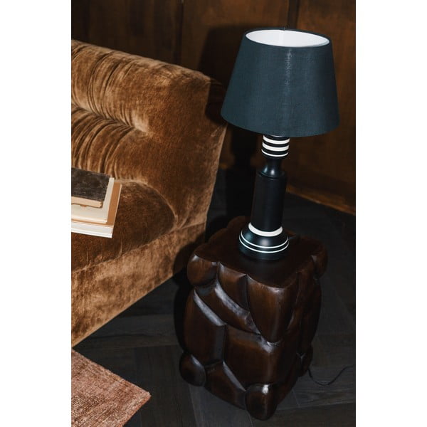 Lampada da tavolo nera con paralume in tessuto (altezza totale 60 cm) Virgil – Dutchbone-image-2