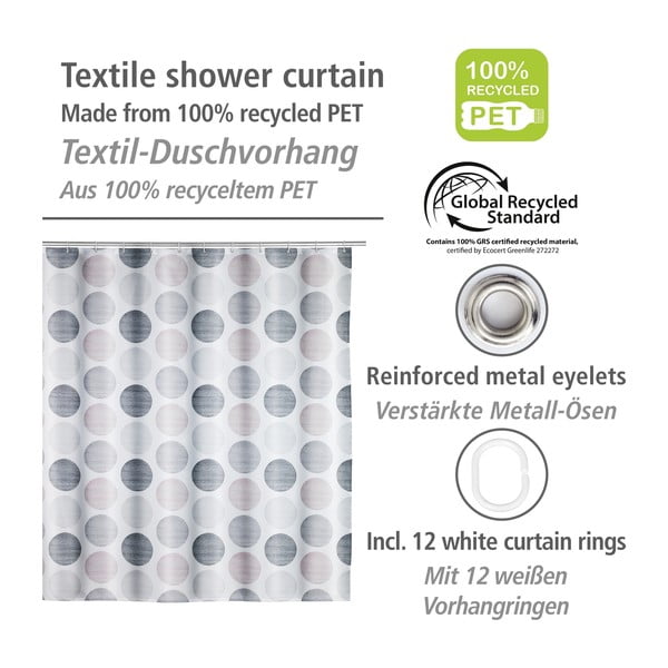 Tenda da doccia 180x200 cm Pastel Dots - Wenko-image-4