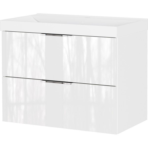 Mobile da lavabo bianco lucido da appendere 81x65 cm Celano – Germania