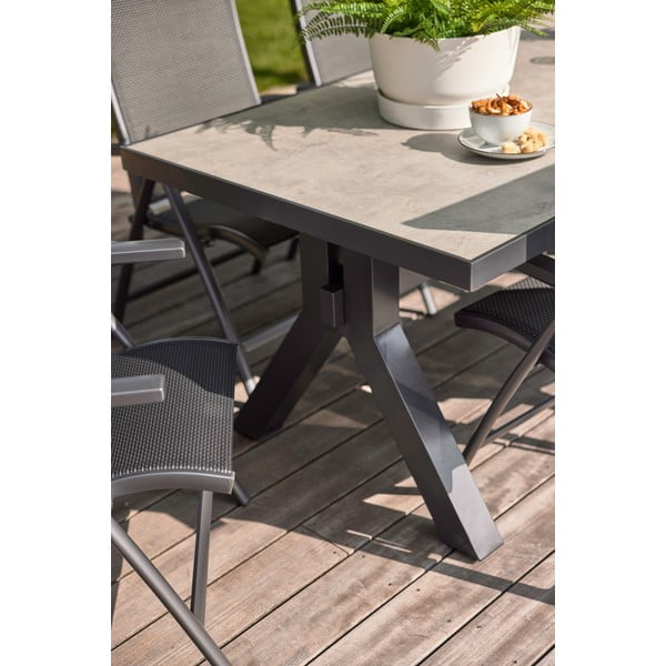 Sedia da giardino in metallo grigio scuro Salvatore - Hartman-image-3